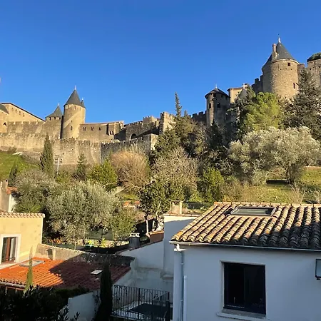 דירה Montez Au Creneau, Face A La Cite Vue Sublime קרקסון
